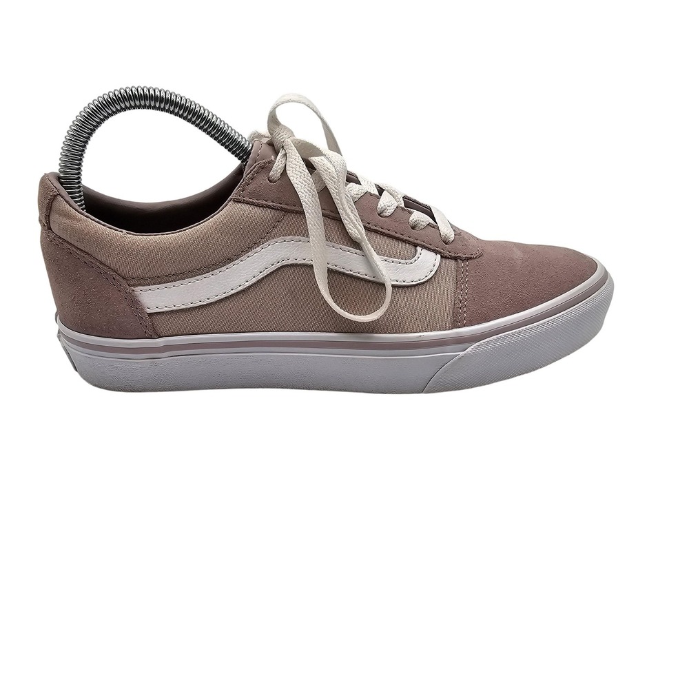 Vans Shoes Womens Size 8 Pink Suede Low Top Lace‎ Up Side Stripe Skate Sneakers
